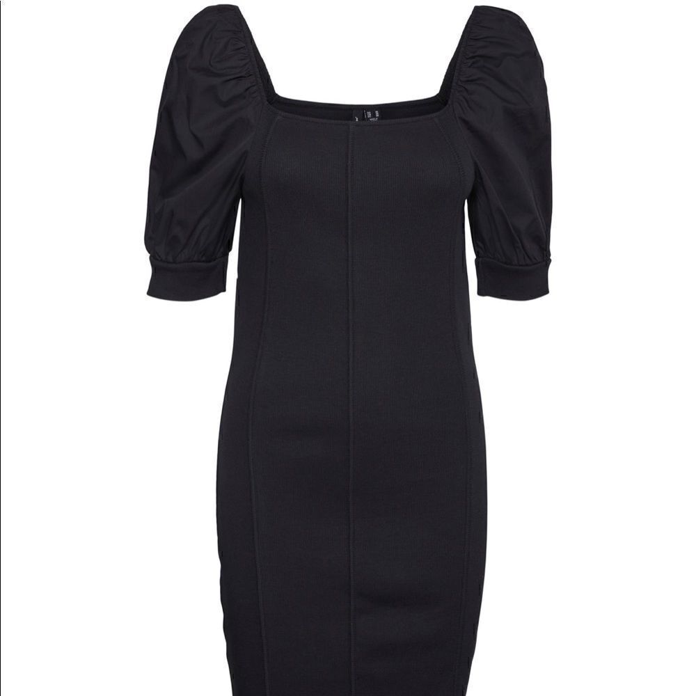 VERO MODA - GIN SQUARE NECK PUFF SLEEVES MINIDRESS